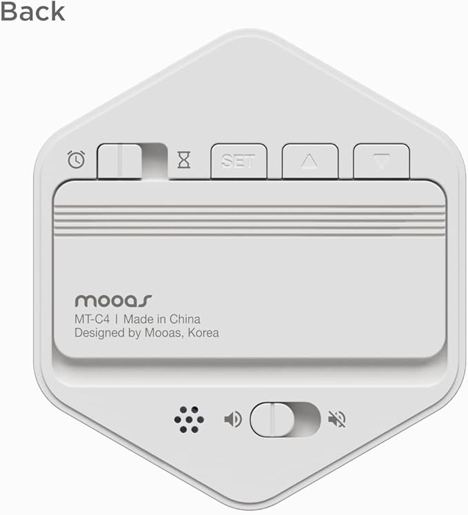 mooas Multi-Hexagon Clock Cube Timer, Digital Clock Time Timer, Pomodoro Timers, Backlit Display 12/24H Mode Count up & Countdown, Rotating Various time presets ideal for Classroom Gym Kitchen (White)