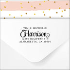 PrettySweetParty Self Inking Return Address Stamp - Custom 4 Line Personalized Address Stamp for Envelopes, Wedding Invitations, Business, Mailing Labels (Harrison)