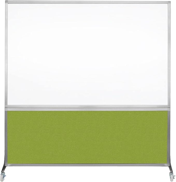DivideWrite Mobile Whiteboard | Double Sided Dry Erase Board | Portable Office Cubicle Partition | Display for Classrooms, Conference Rooms, Meeting Areas and More | Black Fabric 4' Wide X 6' Tall