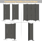 MAYOLIAH 4 Panel Room Divider Screen 6Ft Tall Foldable Privacy Dividers Indoor Wall Partition Room Separator Grey