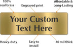 SmartSign Custom Brass Sign - 4" x 12", 40 mil REAL Bugle Brass Metal, Personalized Name Door Sign, Heavy-Duty Premium Engraved Door/Wall Mount Plaque for Business/Office, Gold and Black