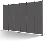 VEVOR Room Divider, 6 Panel Room Divider, Folding Privacy Screen and Portable Partition Divider for Room Separation, Freestanding Room Partitions for Office, Bedroom, Study, Grey