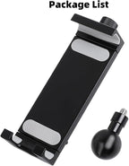 Aluminum Alloy Tablet Holder with 1" Ball Head-360 Rotatable Tablet Mount for iPad and Other Devices from 4.7"-12.9", Compatible with RAM Mounts and Other B Size Double Socket Arm