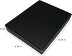 Lineco Museum Archival Storage Box, 8.75x10.75x1.5 in. Drop Front Design. Acid-Free with Metal Edge. Organize Photos, Pictures, Prints, Documents, Crafts, DIY. Black, 2 Pack