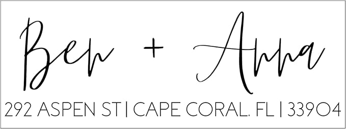 Self Inking Modern Address Stamps | Custom Return Address Stamper (Modern Brush Script, Medium)