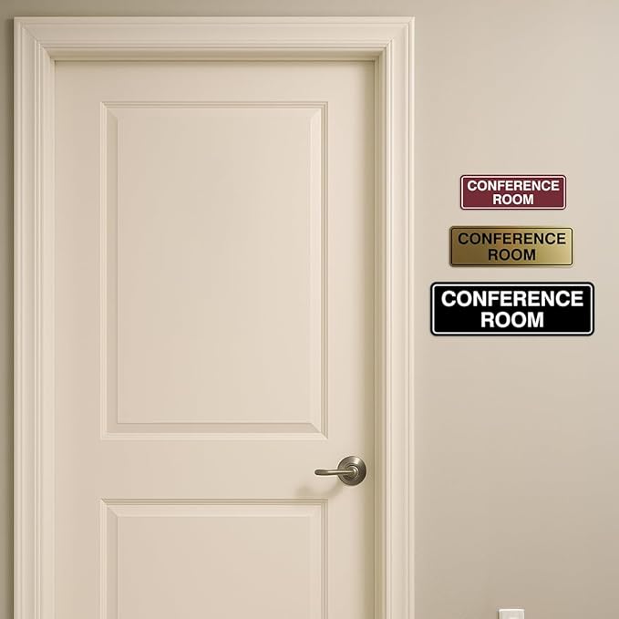 Standard Conference Room Sign - Red/Yellow - Small 2 Pack