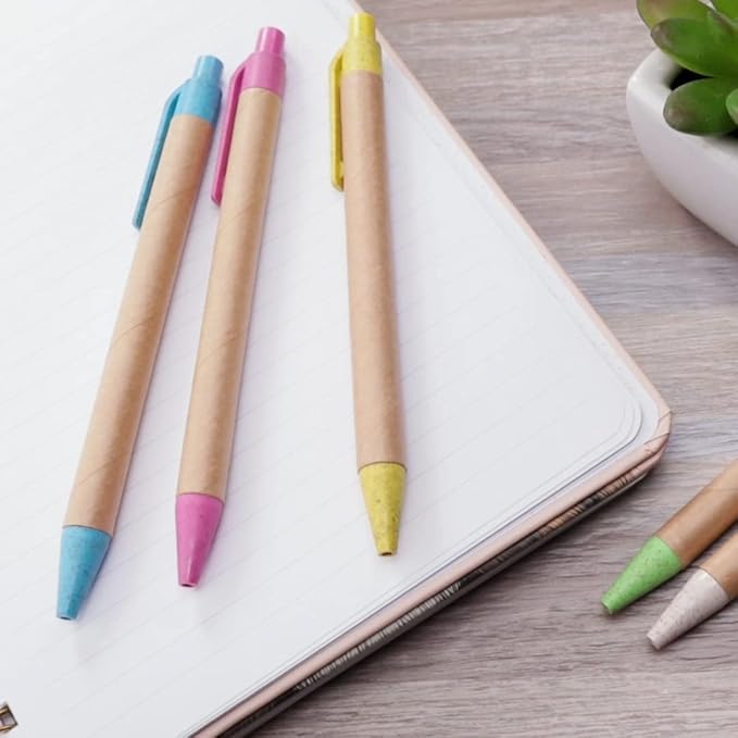 Simply Genius Bulk Retractable Ballpoint Pens - 100 Pack, 1 mm Tip, Black Ink, Multicolor Barrels - Smooth Writing & Comfortable Grip for Office, School & Home