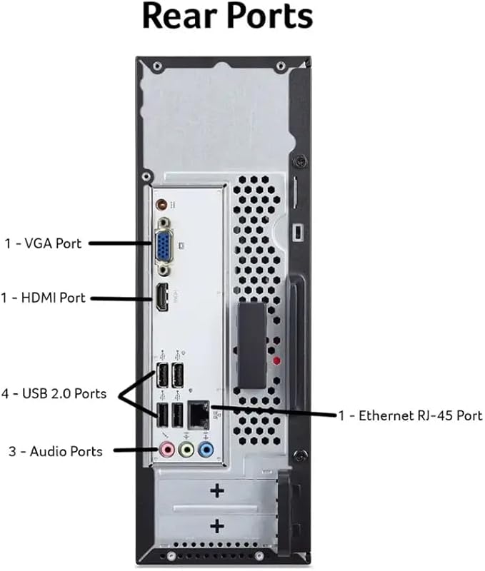 acer Aspire Desktop | 64GB RAM | 2.5TB Storage (2TB SSD+512GB Docking Station Set | Windows 11 Pro with Microsoft Office Trial | Dual-Core Intel Celeron | Keyboard & Mouse | Wi-Fi | Black