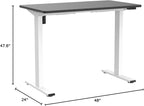 FLEXISPOT EN1 One-Piece Standing Desk with 1-Inch Thick Seamless Desktop, 48"x24" Electric Height Adjustable Desk for Home Office, Multi-Monitor Setups & Easy Assembly, Black