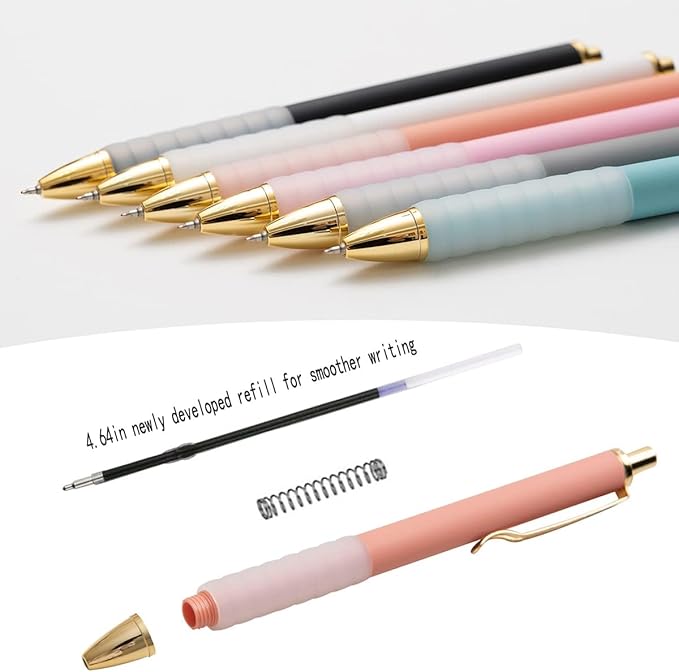 Pens, Pens Fine Point Smooth Writing Pens, Personalized Ballpoint Pens Bulk, Flair Colorful Pens, Black Ink 1.0 mm Journaling Pen, Office Supplies for Women & Men, Note Taking(12-pack)