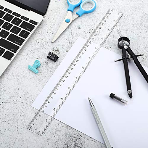 Eboot 50 Pack 12 Inch Rulers Bulk Clear Plastic Ruler Measuring Tool for Kids Student School Office