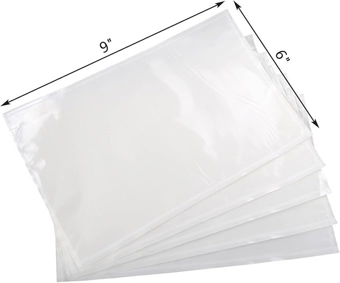 RyhamPaper Packing List Envelopes, Clear 6 x 9 Inches Self Adhesive Shipping Labels Envelope Pouches (100 PCS)