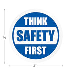 SmartSign Think Safety First Pack of 5 Hard Hat Labels | Retro-Reflective, 2" Circle