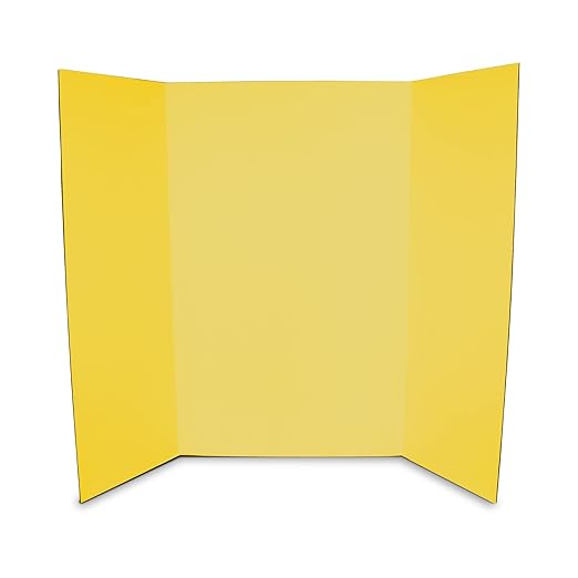 Flipside Products 36” x 48” Foam Project Boards for Presentations, Science Fair, School Projects, Event Displays and Trifold Picture Board - Yellow - 3 Pack