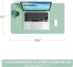 YSAGi Non-Slip Leather Desk Pad, Waterproof Laptop Computer Desk Keyboard Mat, Table Protector Blotter Mat, Large Mouse Pad for Office/Work/Home/Decor(Pale Green, 23.6" x 13.7")