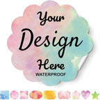 Custom Personalized Labels - Custom Stickers with Any Design, Logo, Text; Business Logo, Thank You Labels; 100 Scalloped 4.5"x4.5" Labels