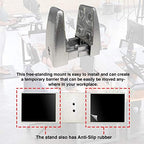 Precision-Milled Aluminum clamp Set for Office Privacy Panels. Includes Rubber-Grip Acrylic Standoff mounts and Adjustable Brackets. Ideal for Metal Shelf Support with Screws and Allen Wrench kit