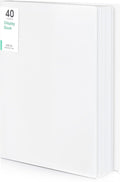 Phyxin 40-Pocket Portfolio Binder Organizer, Binder Sheet Protectors 8.5" x 11", Displaying 80 Page Plastic Folders for Documents, Document Organizer for Concert, Artwork, School & Office Use, White