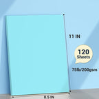 Cardstock 8.5 x 11, Thick Printer Paper 75 lb/200 gsm, 120 Sheets Card Stock Blue, Heavy Card stock, Art CardStock Paper for Invitations, Diy Cards, Business Cards, Menus, Crafts, Drawing etc
