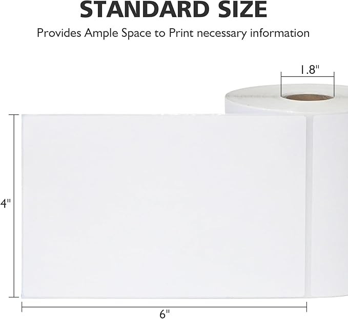 4"x6" Direct Thermal Shipping Labels 2400 Lables/8 Roll (300 Pcs per Roll) Compatible with Zebra Rollo Beeprt Printer Permanent Adhesive
