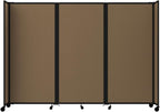 Versare Room Divider 360 Portable Wall Partition | Folding Panels | Large Freestanding Divider | Locking Wheels | Temporary Room Separator