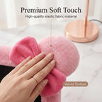 Monfurise 1 Pcs Cute Cat Ear Computer Monitor Cover, Kawaii Pink Dustproof Screen Protector for 20-29 Inch Display, Soft Elastic Fabric Monitor Dust Cover for Girl Gamers, Home Office Desk Decor