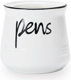 ONTUBE Porcelain Pens Holder Stand,Ceramic Pencils Holder (White)