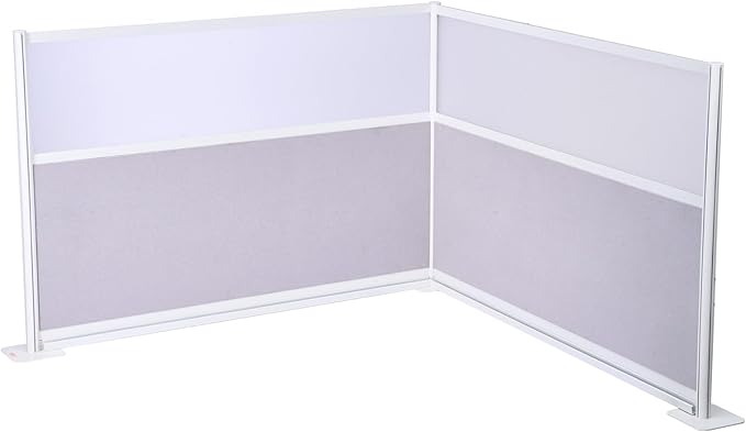 VEVOR Office Divider Privacy Partitions, 2-Pack, 72" x 48" Room Divider Walls, PET Workstation Cubicle Partition with Frosted Acrylic Windows, Freestanding Privacy Panels for Office Library School