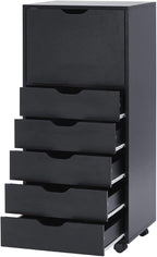 Naomi Home Carly 6-Drawer Craft & Office Storage Cabinet, – Mobile Filing Unit with Wheels, Spacious for Supplies & Documents, Under Desk Fit, 18.8" D x 15.7" W x 41.3" H
