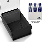 Acrimet 3 x 5 Card File Holder Organizer Box Metal Base Heavy Duty (AZ Index Cards and Divider Included) (Black Color with Clear Crystal Plastic Lid Cover)