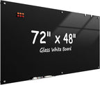 MaxGear Glass Whiteboard Wall Mounted, Frameless Magnetic Dry Erase Board, Tempered Glass, Steel-Backed, Non-Porous Smooth Surface, Floating Design, Accessories Included, for Office Home Classroom