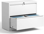 2 Drawer Lateral File Cabinet with Lock, Metal File Cabinets for Home Office, Office Furniture for Organization Hanging Legal/Letter/A4, Metal Filing Cabinet Storage Cabinet, Require Assembly, White