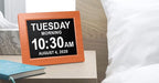 American Lifetime New 2026 Dementia Clock Large Digital Clock for Seniors, Large Display with Custom Alarms, Calendar Clock with Day & Date for Elderly, Clear Numbers Alzheimer Digital Clock Wood