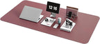 YSAGi Non-Slip Leather Desk Pad XL Size, Waterproof Laptop Computer Desk Keyboard Mat, Table Protector Blotter Mat, Large Mouse Pad for Office/Work/Home/Decor(Dark Pink, 47.2" x 23.6")-No Band