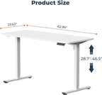 FitStand AdjustableStanding Desk 63 x 24 Inch Home Office Desk with Memory Preset, Computer Workstation Splice White Top Frame