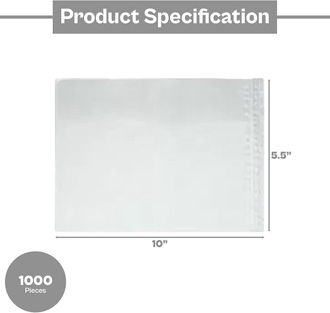 PSBM 1000 PCS 5.5 x 10 Inch Clear Blank Packing List Envelopes, Shipping Documents Pouches/Sleeves for Mailing Labels, Invoices, Documents and Packing Slips