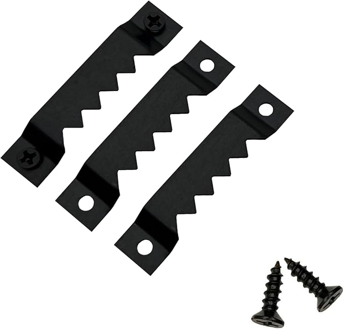 50 Pack Large Heavy Sawtooth Picture Hangers Steel Picture Hangers with Screws Picture Hang Solutions, for Hanging Clock Paintings Artwork Picture Frame Hook Photos (Black，Supports 50 lbs)