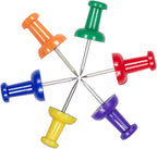 JAM PAPER Colorful Push Pins - Assorted Rainbow Colors Thumb Tacks - 600/Pack
