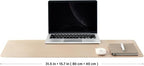 Leather Desk Mat - Non-Slip PU Desk Pad for Office and Home - Desk Organization and Accessories - Ideal for Large Mouse Pad and Desk Mats on Top of Desks (Apricot,31.5"x 15.7")
