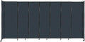 Versare Straightwall Sliding Portable Wall Partition | Freestanding Office Dividers | Locking Wheels | Temporary Room Separator | 15'6" Wide x 7'6" Tall Blue Spruce Fabric Panels