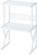 aboxoo Desktop Printer Stand with 3 Tier Wood Storage Shelves,Under Desk Printer Table,Multi-Purpose Home Office Desk Organizer for Fax Machine, Scanner (White)