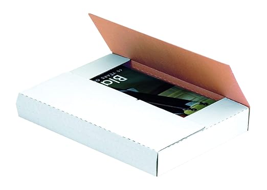 Tape Logic TLM10101 Easy-Fold Mailers, 10 1/4" x 10 1/4" x 1", White (Pack of 50)