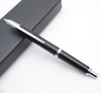 JINHAO 20 Press Fountain Pen, Retractable Capless Resin Pen with Ink Converter (EF Nib 0.4mm, Bright Black)