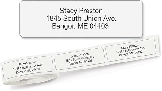 Personalized Return Address Labels, Roll of 250 Transparent Clear Self-Adhesive Labels Without Dispenser, Customize with Name & Shipping Address, Colorful Images