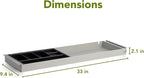 PERFECT POSTURE Under Desk Storage Drawer with Lock — Slim Pen & Pencil Drawer for Regular & Sit-Stand Standing Desks, Gray (33” x 9.4”)