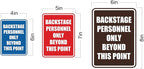 Portrait Round Backstage Personnel Only Beyond This Point Door or Wall Sign Easy Installation | Music | Concert | Festivals Sign (Ivory/Dark Brown) - Small (2 Pack)
