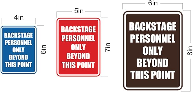 Portrait Round Backstage Personnel Only Beyond This Point Door or Wall Sign Easy Installation | Music | Concert | Festivals Sign (Ivory/Dark Brown) - Medium (10 Pack)