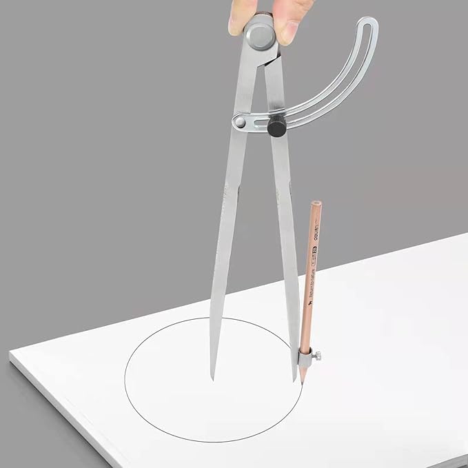 20 inch Compass for Woodworking, Compass for Geometry, Precision Woodworking Compass with Wing Divider and Pencil Holder, Large Compass for Geometry, Woodworking Compass, Drafting, Drawing Compass