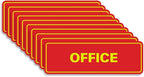 Signs ByLITA Standard Office Sign - Professional Business Signage - Easy to Install (Red/Yellow) - Medium 10 Pack