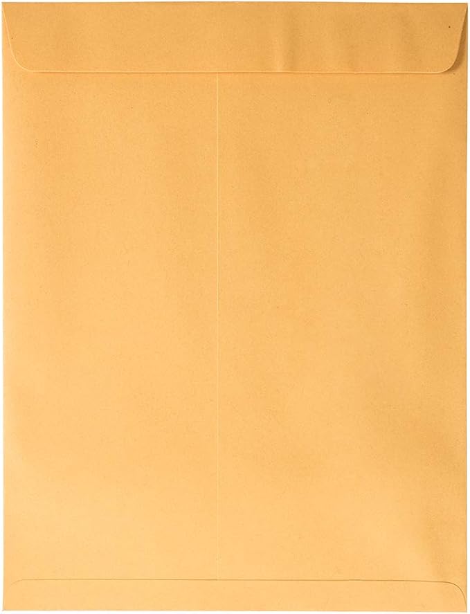 JAM PAPER 10 x 13 Open End Catalog Premium Envelopes with Peel and Seal Closure - Brown Kraft Manila - Bulk 250/Box